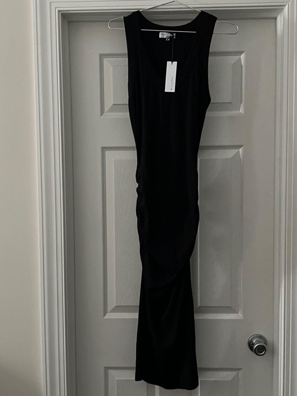 Michael Stars Lori Black Sleeveless Midi Dress M Medium NEW